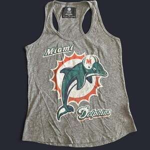 Miami Dolphins Women's Heathered Gray Racerback Tank Top